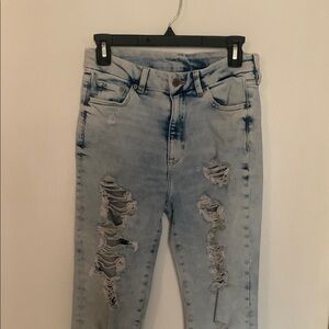 Women's Distressed Light Blue Jeans